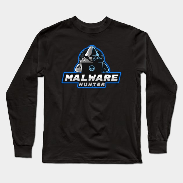 Malware Hunter Long Sleeve T-Shirt by Cyber Club Tees